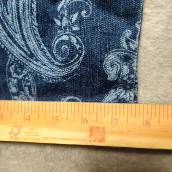 Charter Club Lexington Straight Paisley Print Denim Jeans Womens Size 14 - Picture 9 of 9